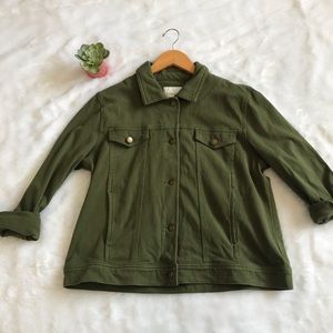 Coldwater Creek Hunter Green Denim Style Jacket